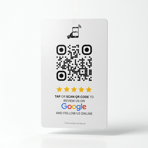 NFC Tap/QR Google Review + Social Links Card